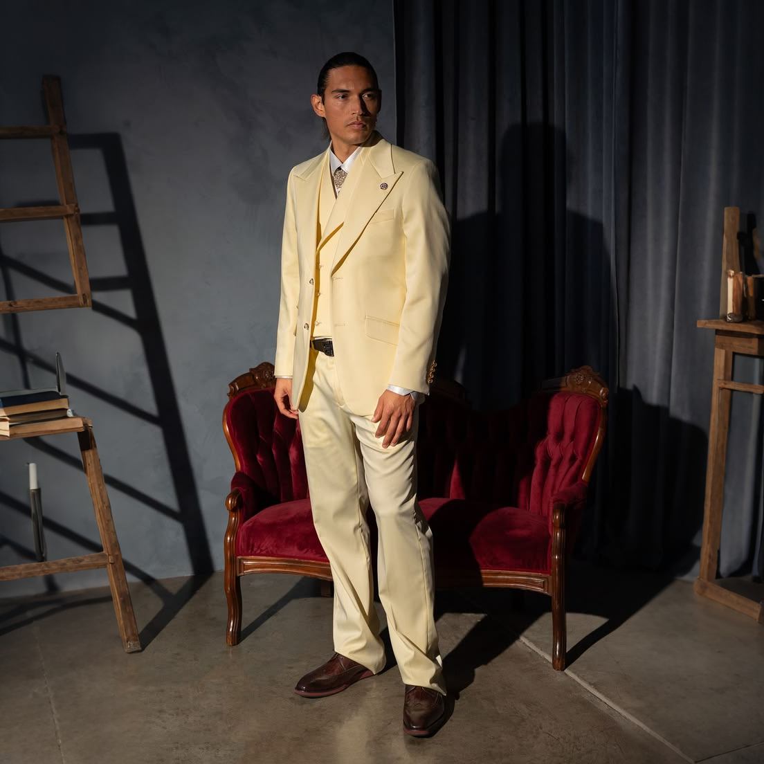 Men'S Grooming Cream - Formal Men's Cream 3Piece Suit Single