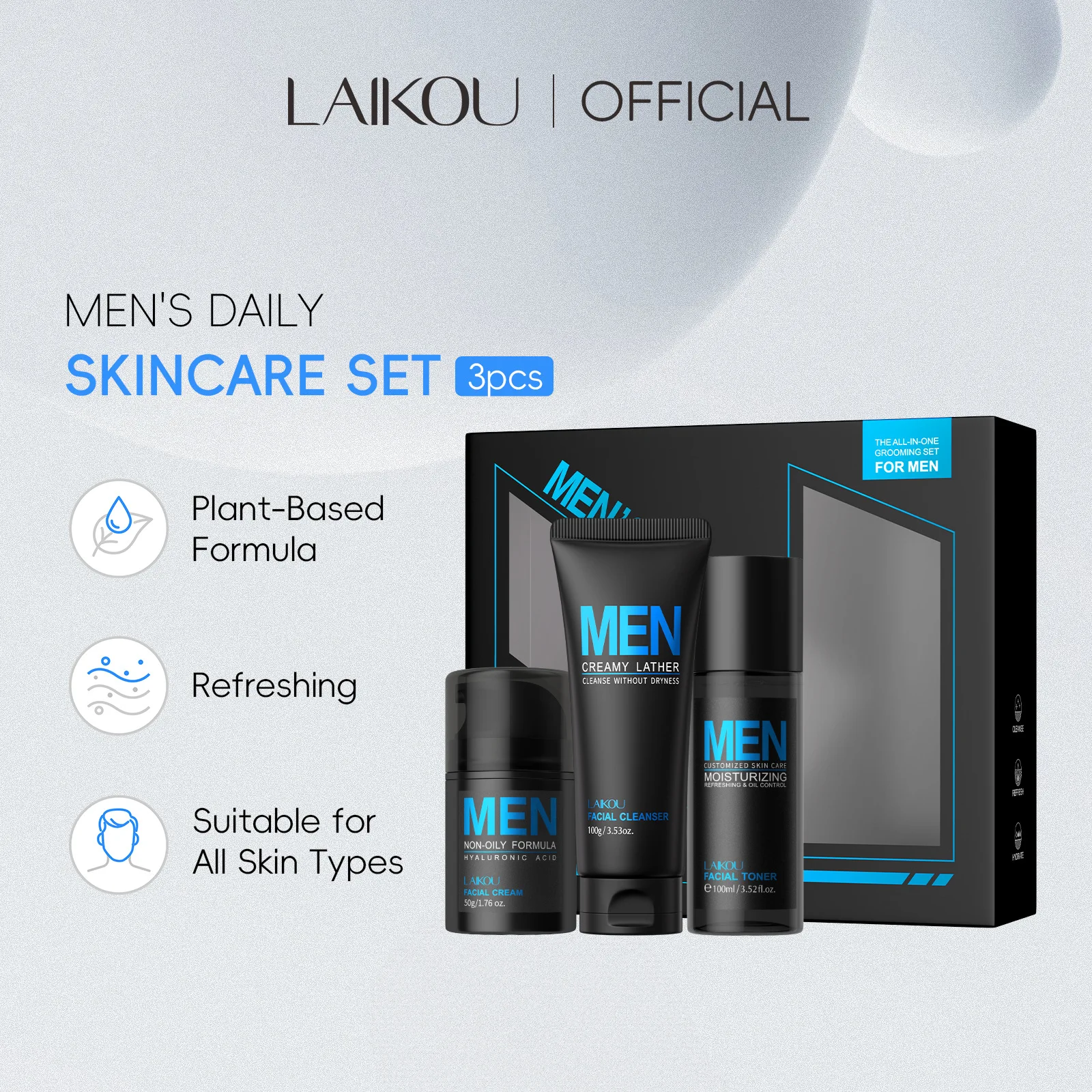 Men'S Grooming Cream - Mens 3 In 1 Grooming Set