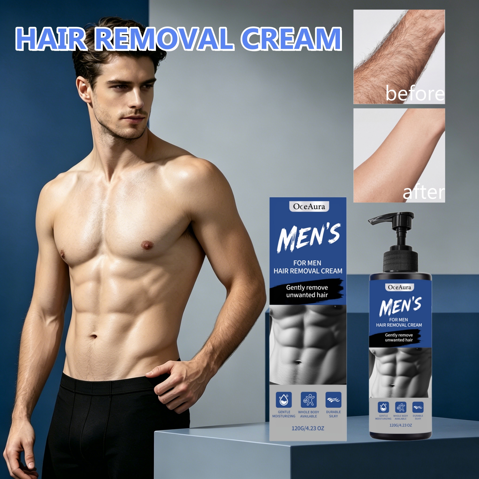 Men'S Grooming Cream - Painless Men's Body Depilatory Cream Fast