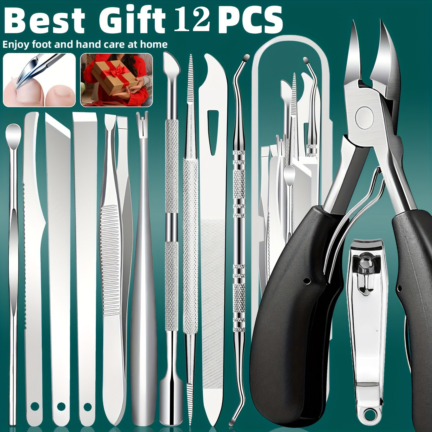 1/11/12pcs Stainless Steel Toe - Nail Care Kit Mens avaliação e preço