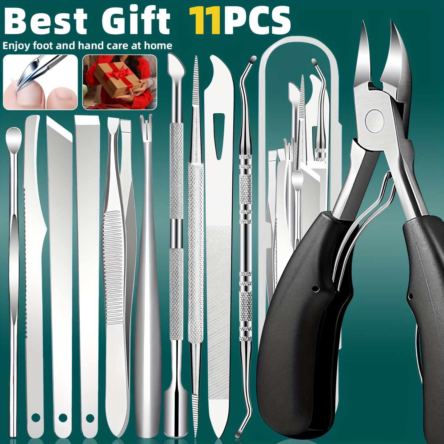 1/11/12pcs Stainless Steel Toe - Nail Care Kit Mens avaliação e preço