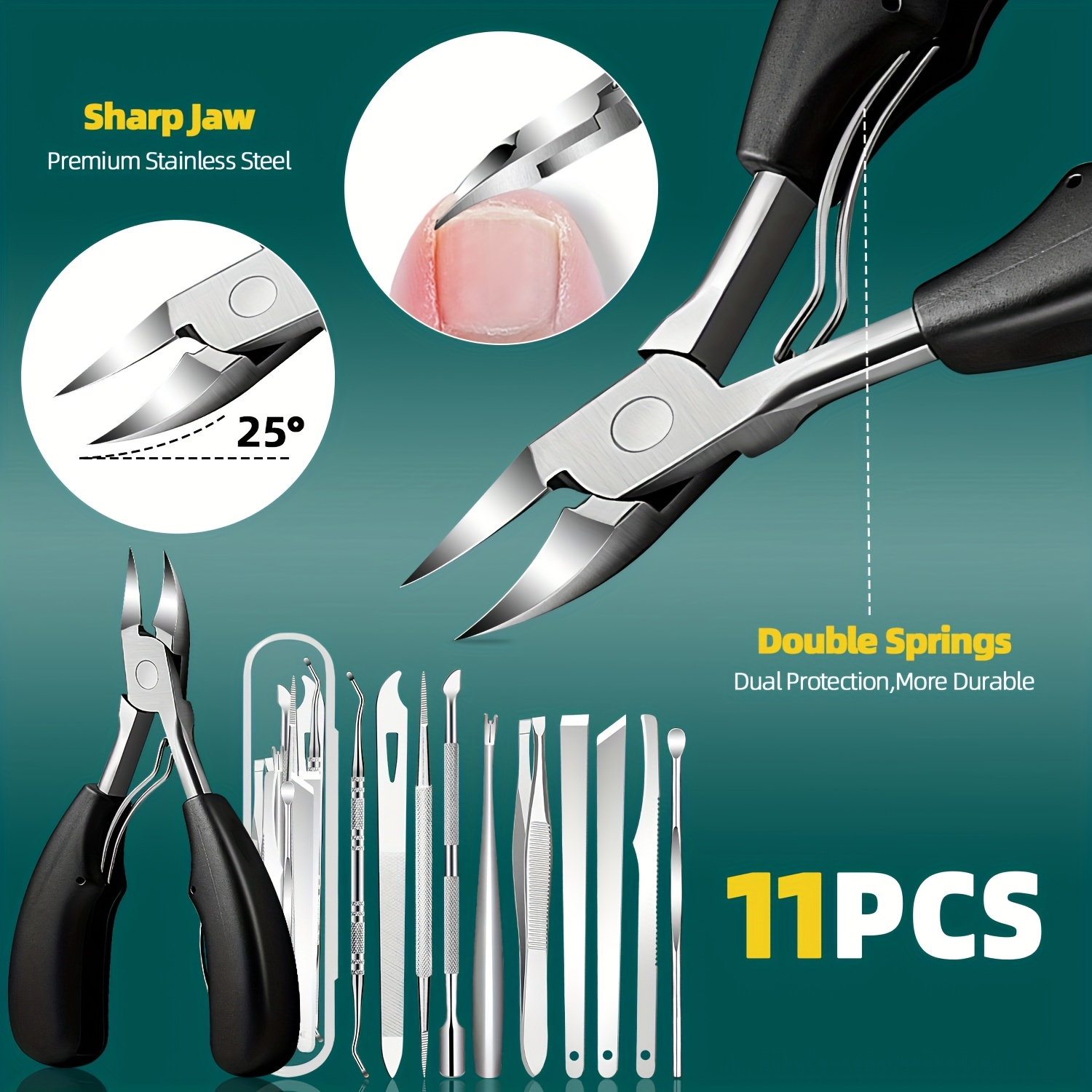 1/11/12pcs Stainless Steel Toe - Nail Care Kit Mens avaliação e preço