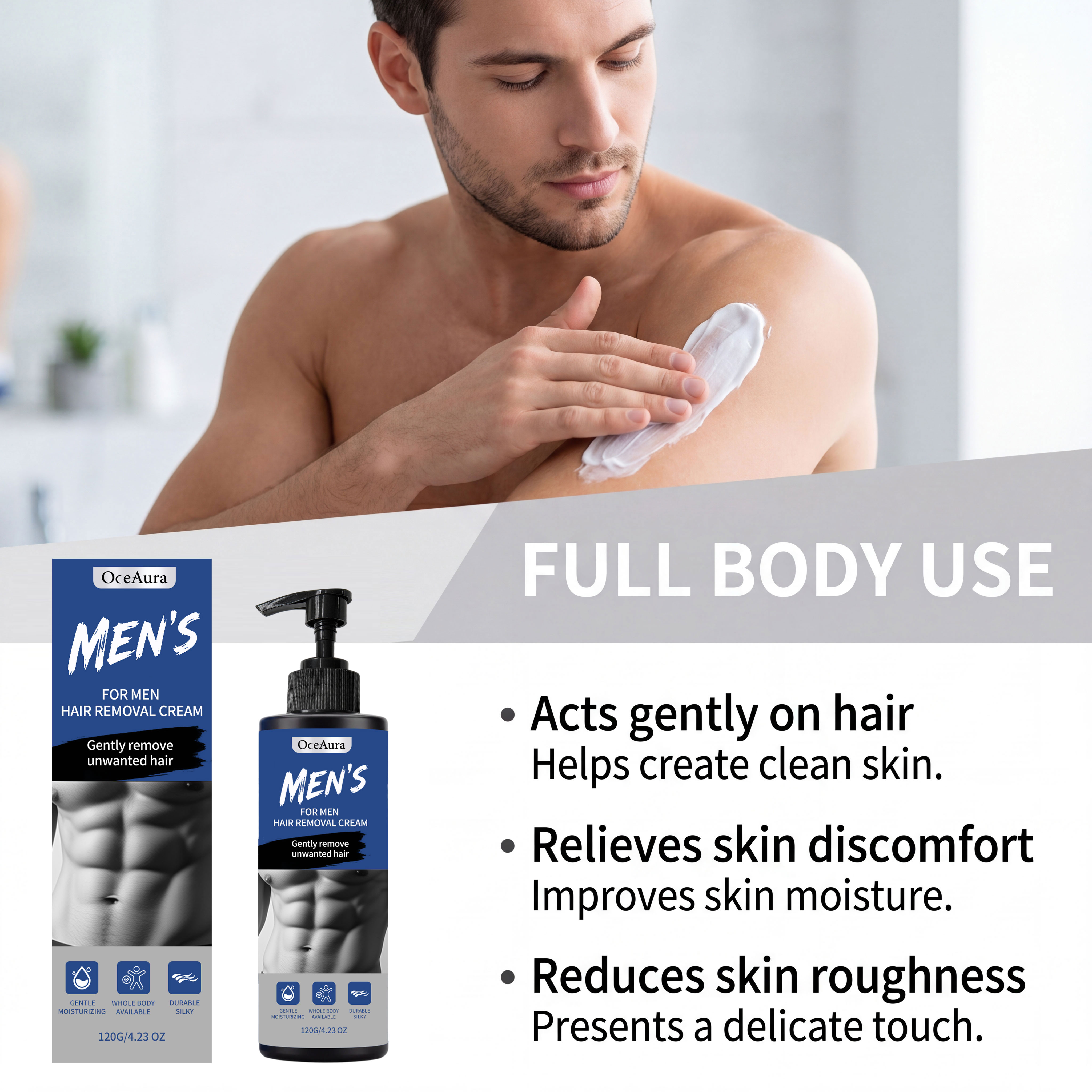 Painless Men's Body Depilatory - Men'S Grooming Cream avaliação e preço