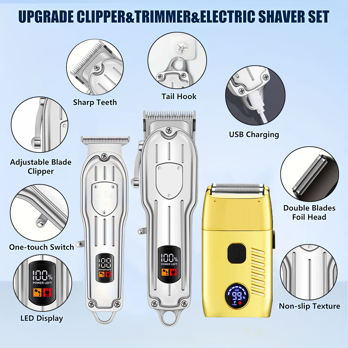 Hair Clippers Electric Razor S - Men'S Grooming Tape avaliação e preço