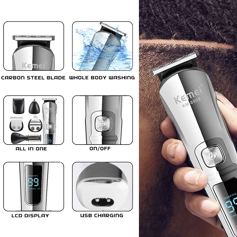 Kemei Professional Multifuncti - Men'S Grooming Electric Trimmer avaliação e preço