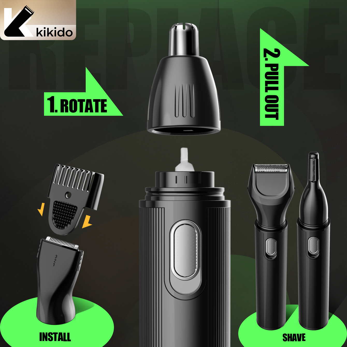 KIKIDO 4 in 1 Nose Hair Trimme - Men'S Grooming Electric Trimmer avaliação e preço