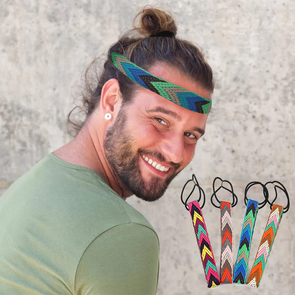 Men's Bohemian Elastic Hair Ba - Men'S Grooming Tape avaliação e preço